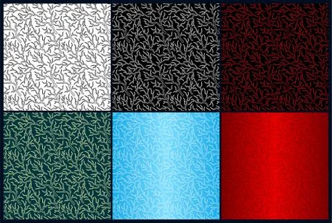 Set with different color patterns with lightning Stock Illustration