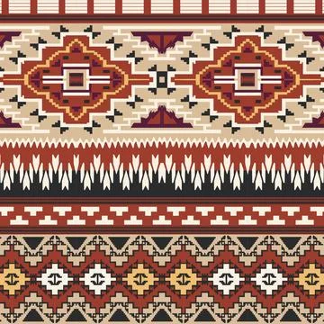 A set of different colored seamless repeated border patterns Stock Illustration