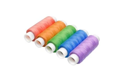 Set of different colorful sewing threads Stock Photos