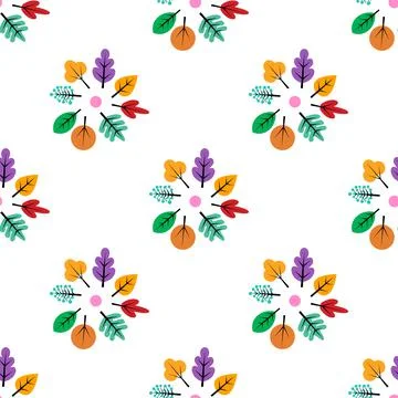 Set of different colourful leaves isolated on white background Stock Illustration