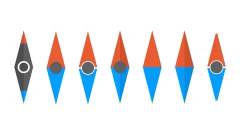 Set of different compass arrows, vector illustration. Stockillustratie