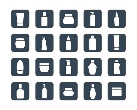 Set of different Cosmetics icons for Web and Mobile. Stock Illustration