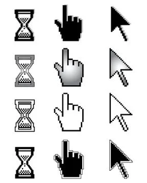 Set of different cursors Stock Illustration