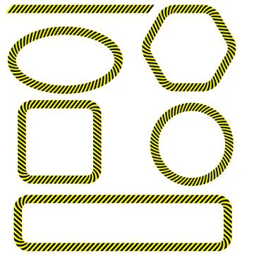 Set of Different Danger Tape Frames Stock Illustration