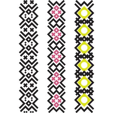 Set of different design borders on a white background Stock Illustration