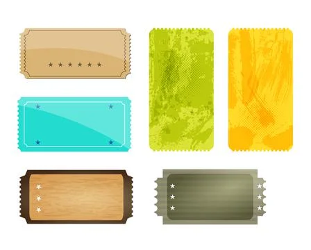 Set of Different design colored stickers or detachable coupons, tickets. Jpeg Stock Illustration
