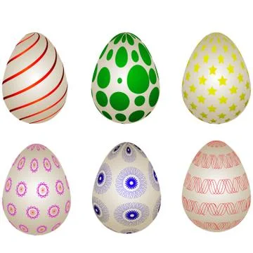 Set of different Easter eggs Stock Illustration