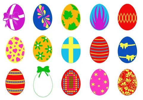 Set of different Easter eggs イラスト素材