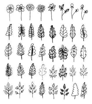 A set of different elements for decoration Stock Illustration