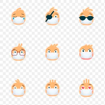 Set of different emotion icon vector Stock Illustration