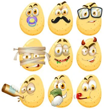 Set of different emotions 스톡 일러스트