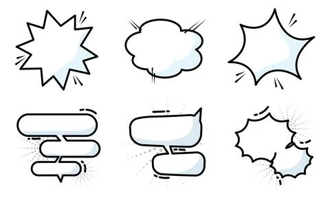 Set of different empty comic speech bubbles Vector Illustrazione stock