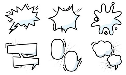 Set of different empty comic speech bubbles Vector Illustrazione stock
