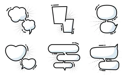 Set of different empty comic speech bubbles Vector Stock Illustration