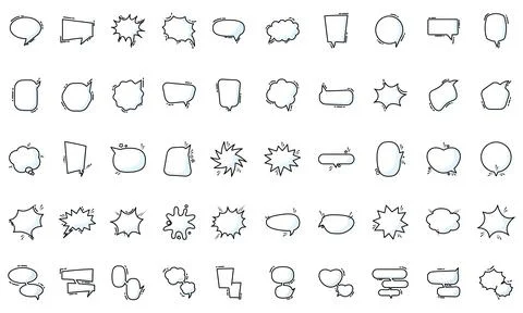 Set of different empty comic speech bubbles Vector Illustrazione stock