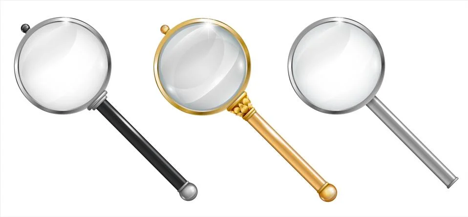 Set of different enlargers Stock Illustration