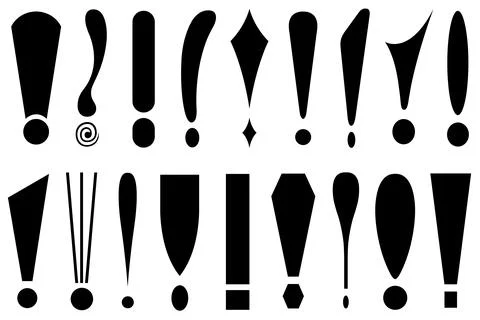 Set of different exclamation mark signs Stock Illustration