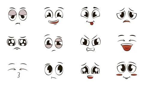 Set of different face expression avatars Vector Stock Illustration