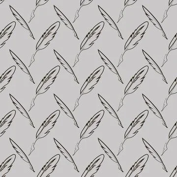 Set of Different Feathers Set of Different Feathers Isolated on Grey Backg... Foto stock