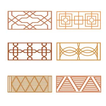 Set of different fence design Stock Illustration