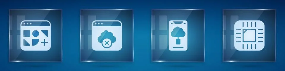 Set Different files, Failed access cloud storage, Cloud technology data transfer Stock Illustration