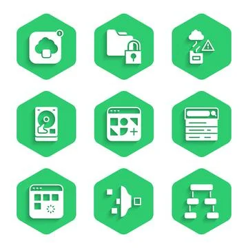 Set Different files, Filter setting, Hierarchy organogram chart, Search engine Ilustración de archivo