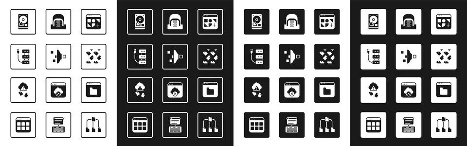Set Different files, Filter setting, Server, Hard disk drive HDD, Data stream Ilustración de archivo