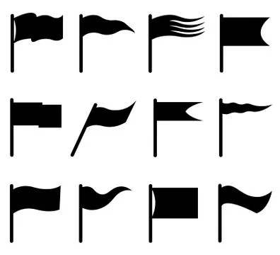 Set of different flags Stock Illustration