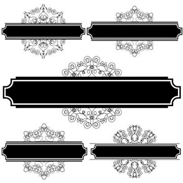 Set of Different FlourishesFrames Stock Illustration