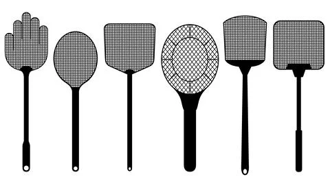 Set of different fly swatters Stock Illustration