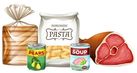 Set of different foods Stock Illustration