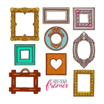 Set of a different frames 스톡 일러스트