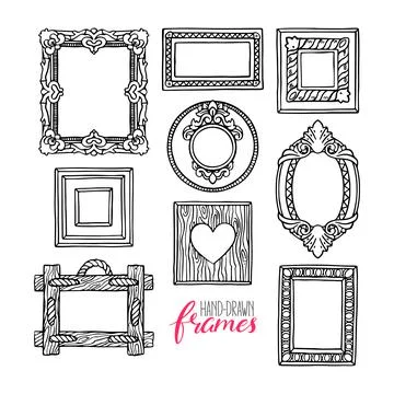 Set of a different frames Illustrazione stock