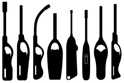 Set of different gas lighter guns Illustration