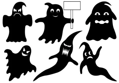 Set Of Different Ghosts Stock Illustration
