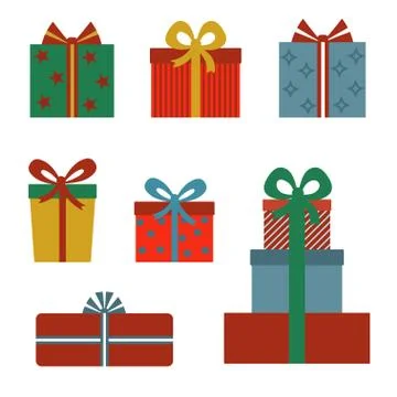 Set of different gift boxes. Stock Illustration