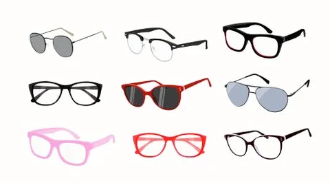 Set of Different Glasses Stock Illustration