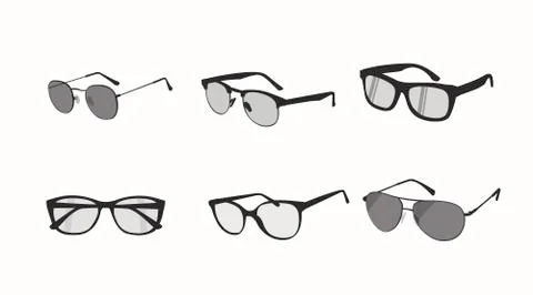 Set of Different Glasses Stock Illustration