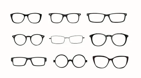 Set of Different Glasses Stock Illustration