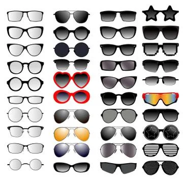 Set of different glasses Stock Illustration