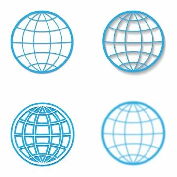 Set of different globes Stock Illustration