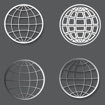 Set of different globes Stock Illustration