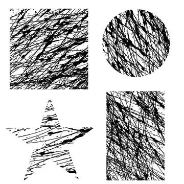 Set of Different Grunge Shapes Set of Different Grunge Shapes Isolated on ... Stockfoto's