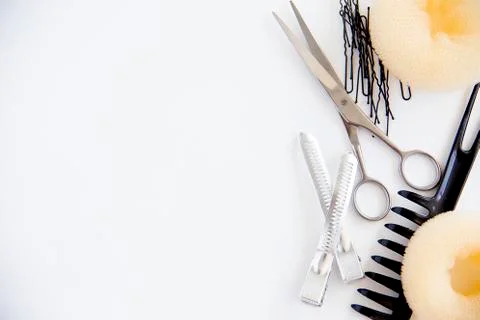 Set of different hairbrushes Stock Photos