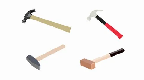 Set of Different Hammers Stock Illustration