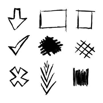 Set of different hand drawn doodles. Stock Illustration