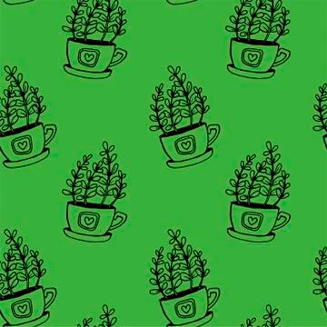 Set of different hand drawn house plants in pots. Isolated decorative plants: Stock Illustration