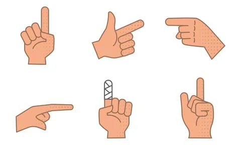 Set of different hand gestures icon Vector Stock Illustration