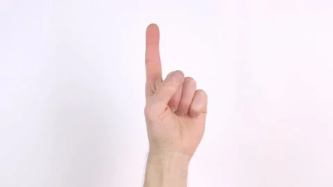 Set Of Different Hand Gestures With White Background Behind Stock-Footage 99610081