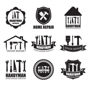 Set of different handyman services icons Illustrazione stock